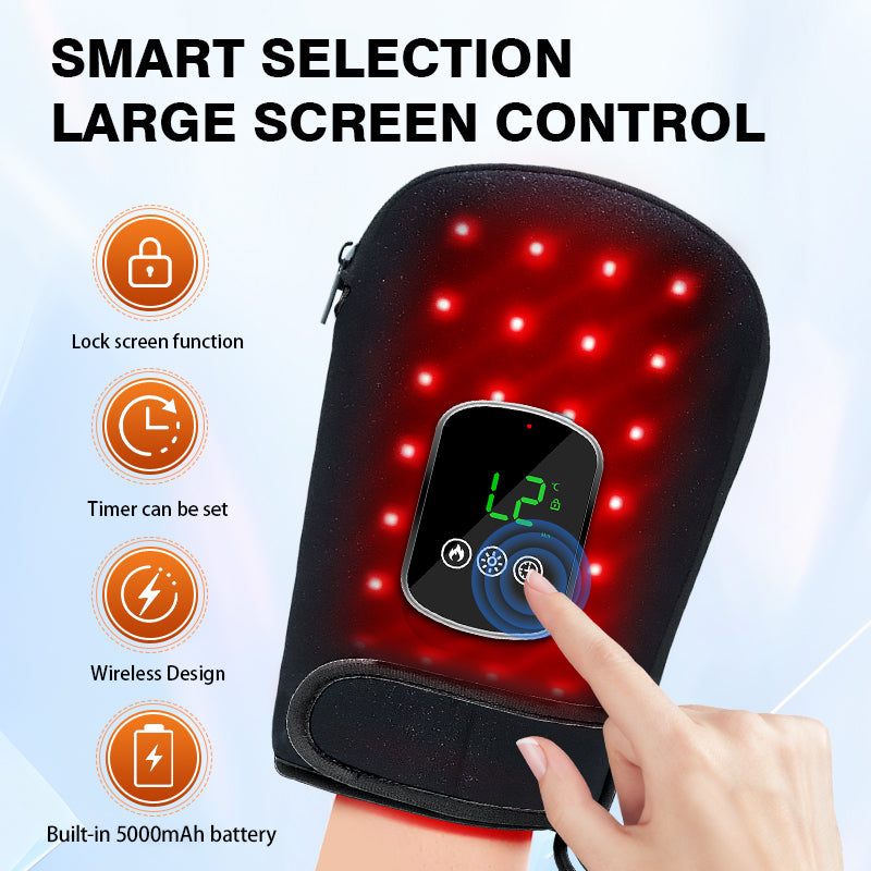 DL047 Penguin Red Light & Heat Therapy Cordless Glove for Hands, Fingers, Feet & Joint Comfort