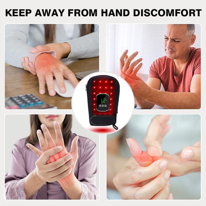 DL047 Penguin Red Light & Heat Therapy Cordless Glove for Hands, Fingers, Feet & Joint Comfort