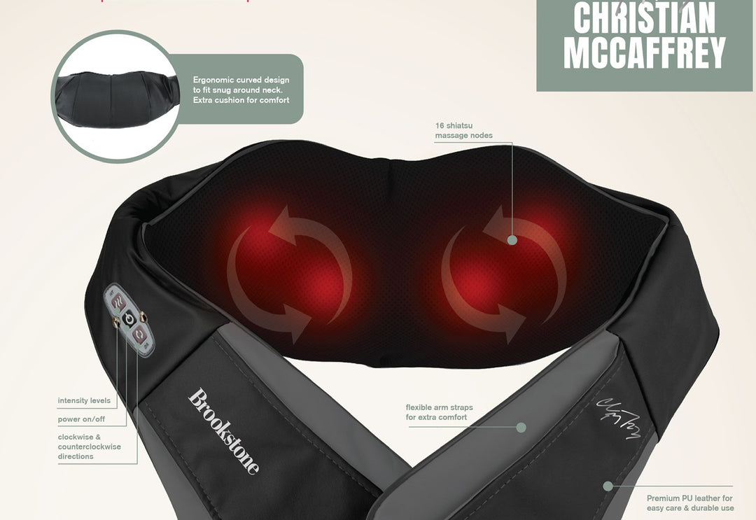 Prospera BK5613 Christian McCaffrey Brookstone Shiatsu Neck & Shoulder Massager