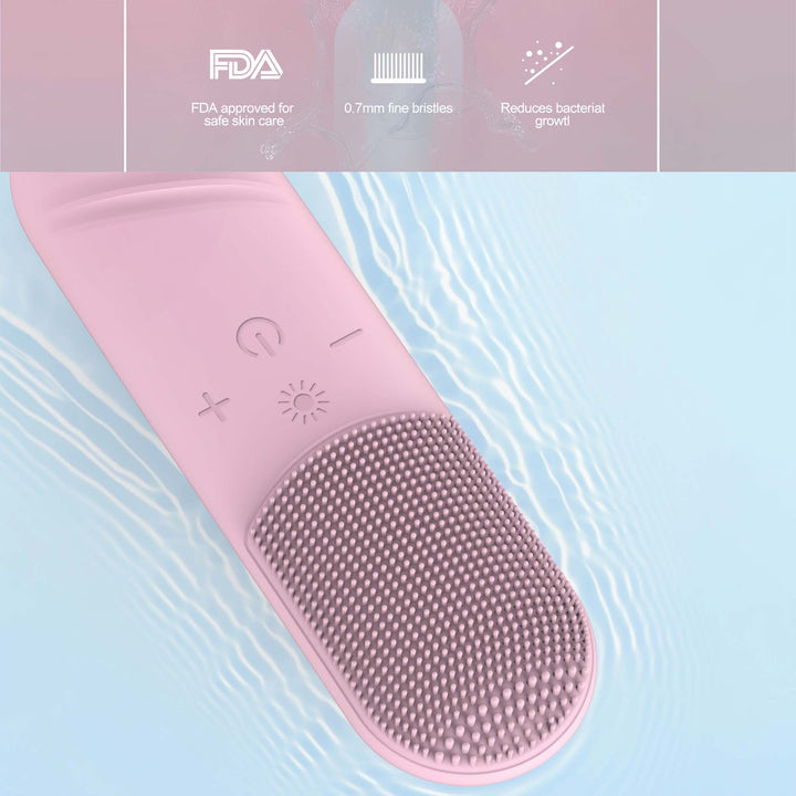 DL009  LED Facial Cleansing Massager, Red & Blue Light Therapy with Heat for Deep Cleansing & Skin Renewal