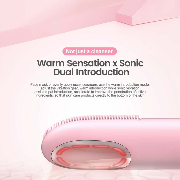 DL009  LED Facial Cleansing Massager, Red & Blue Light Therapy with Heat for Deep Cleansing & Skin Renewal