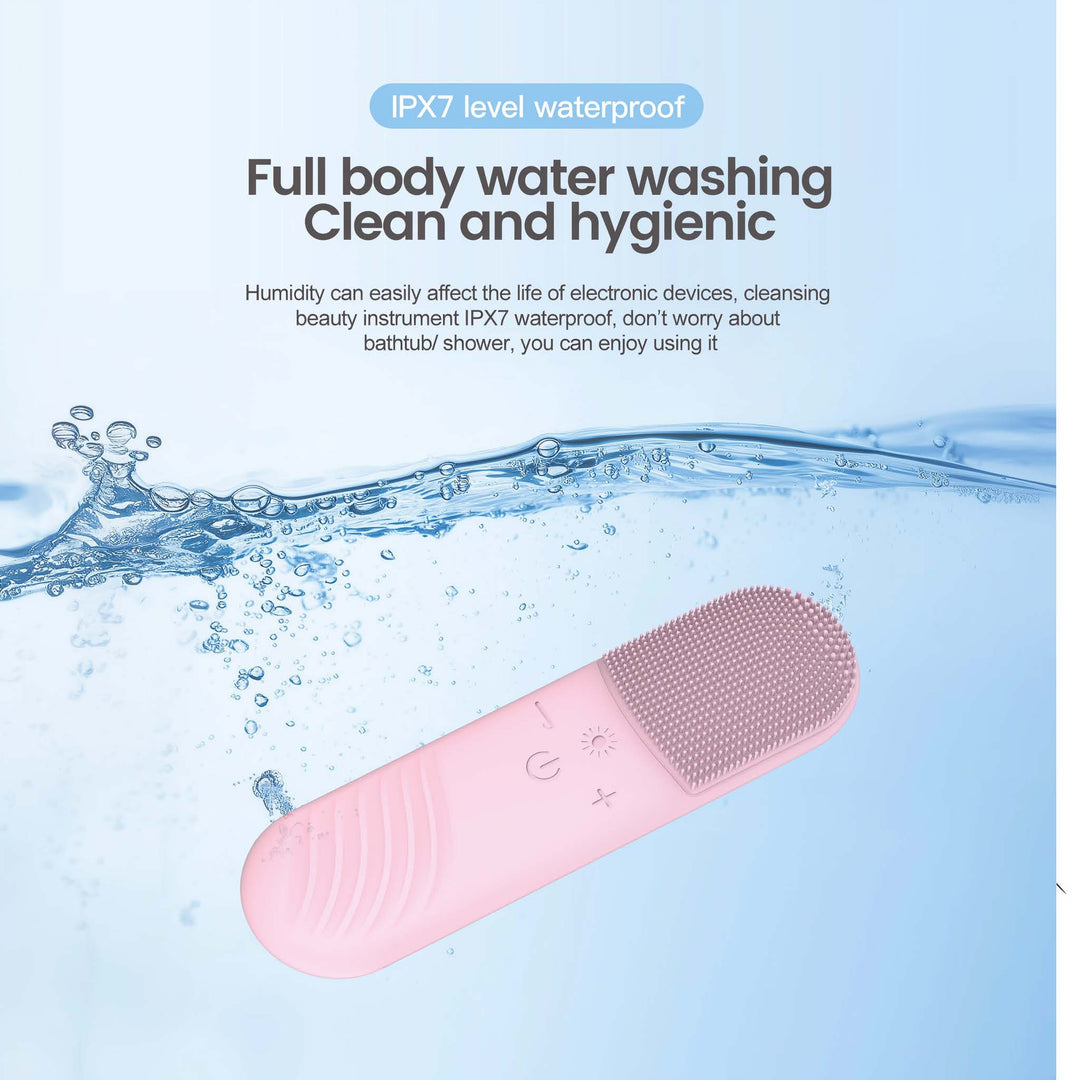 DL009  LED Facial Cleansing Massager, Red & Blue Light Therapy with Heat for Deep Cleansing & Skin Renewal