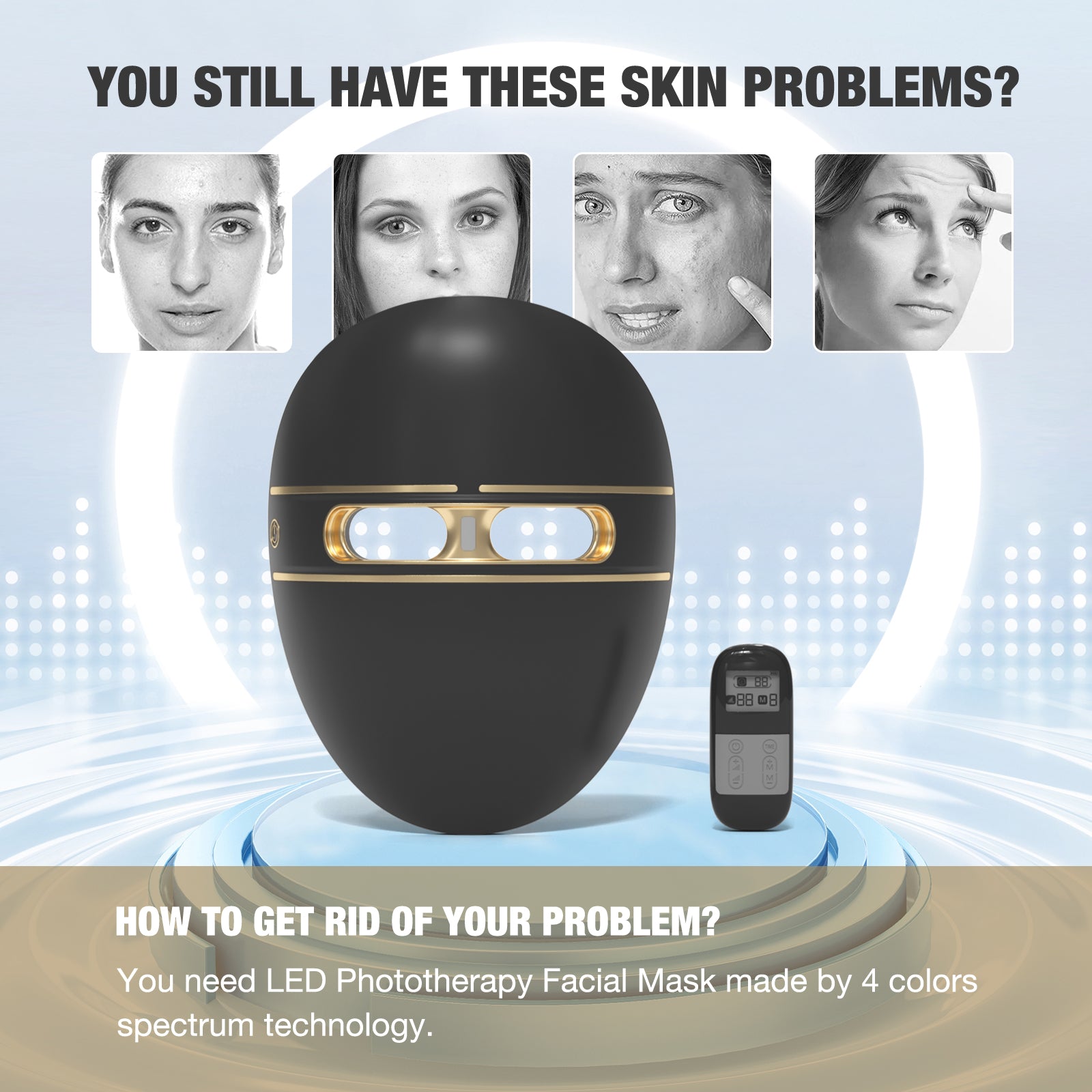DL038 Penguin 4 LED Light Platinum Therapy Face Mask FDA Approved