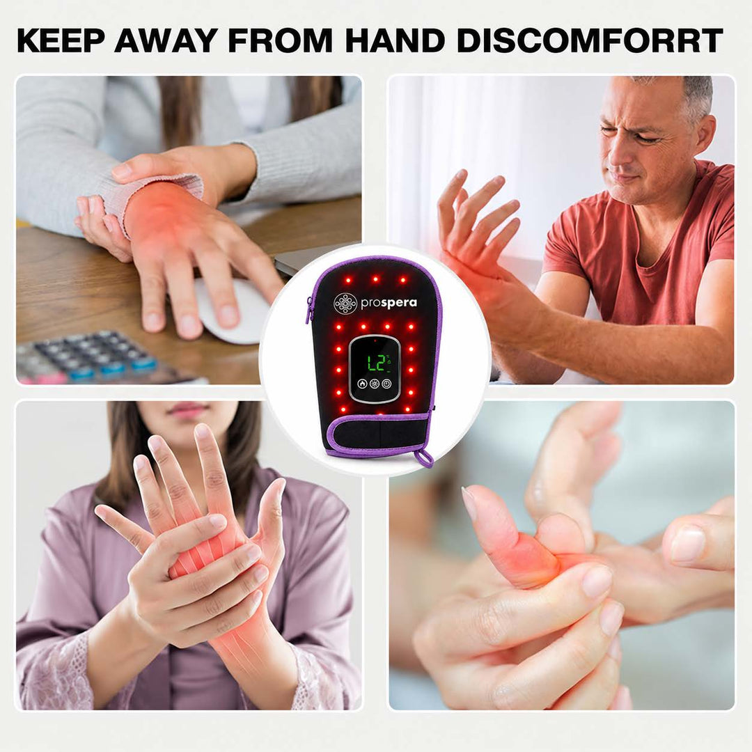 DL047 Penguin Red Light & Heat Therapy Cordless Glove for Hands, Fingers, Feet & Joint Comfort