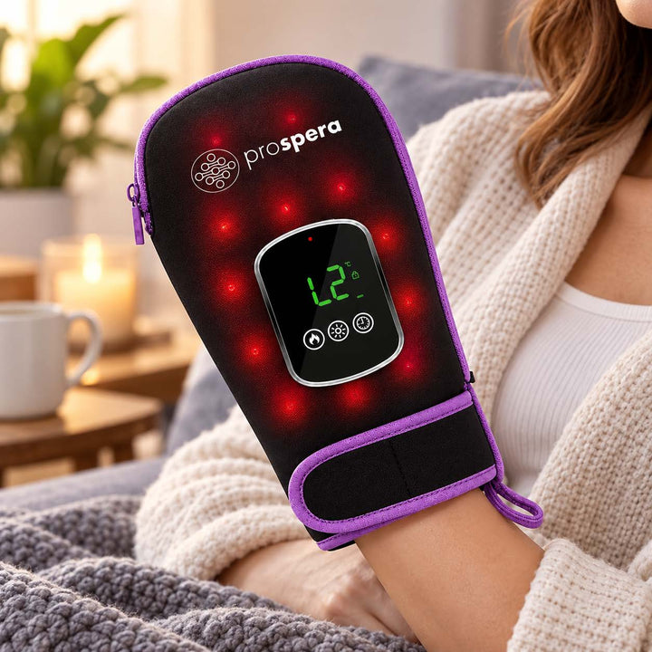 DL047 Penguin Red Light & Heat Therapy Cordless Glove for Hands, Fingers, Feet & Joint Comfort