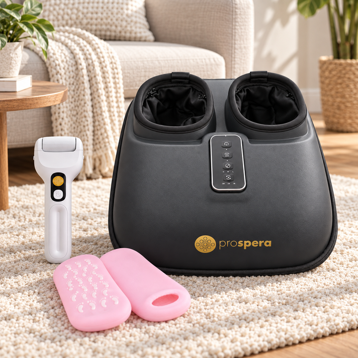 DL200 Penguin Shiatsu Heated Foot Massager Kneading, Rolling, Compression for Pain Relief, Bundle includes Rechargeable Callus Remover, Spa Moisturizing Socks