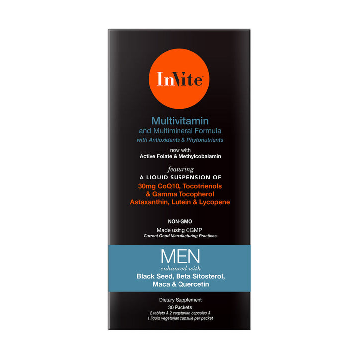InviteHealth MEN'S MULTIVITAMIN-30 Day VitaPak Regimen  (2 Tablets, 2 Vegetarian Capsules and 1 Liquid Vegetarian Capsule per VitaPak)