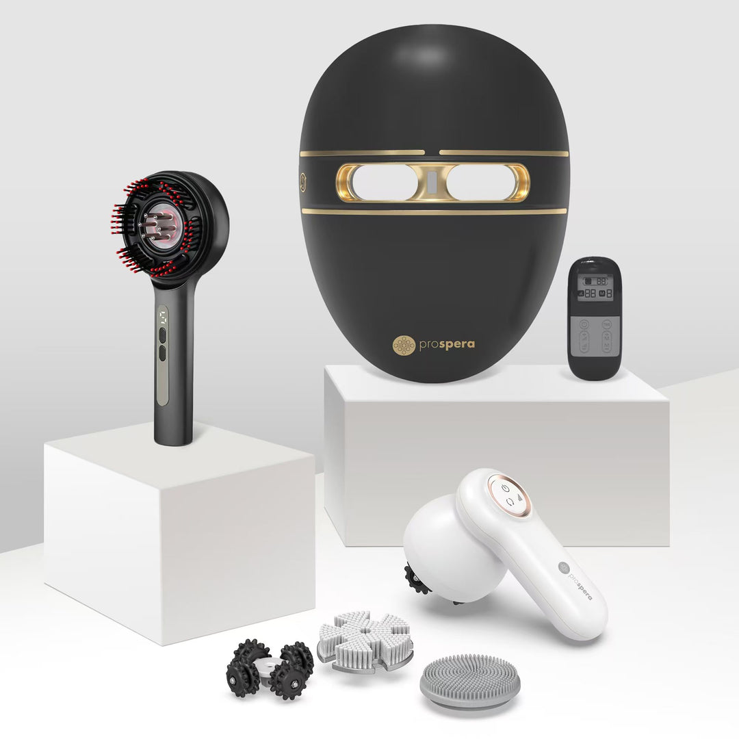 PL045B Prospera LED Light Face Mask,  Hair and Body Massager Premium Gadgets