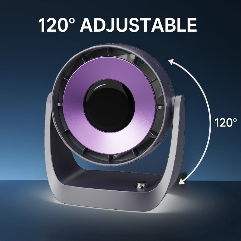 PL044 Prospera Turbo Yoga Fan — Precision 100-Speed Digital Cooling, Whisper-Quiet Design, Adjustable Tilt & Rechargeable Power for Home, Office & Travel