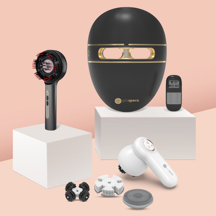 PL045B Prospera LED Light Face Mask,  Hair and Body Massager Premium Gadgets