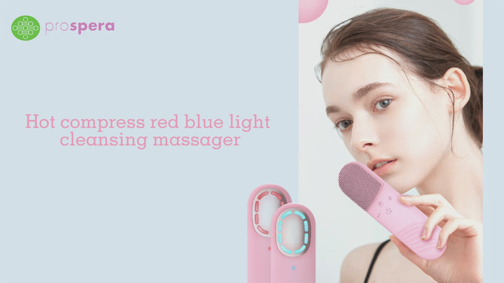 DL009 Hot Compress red blue light cleansing massager